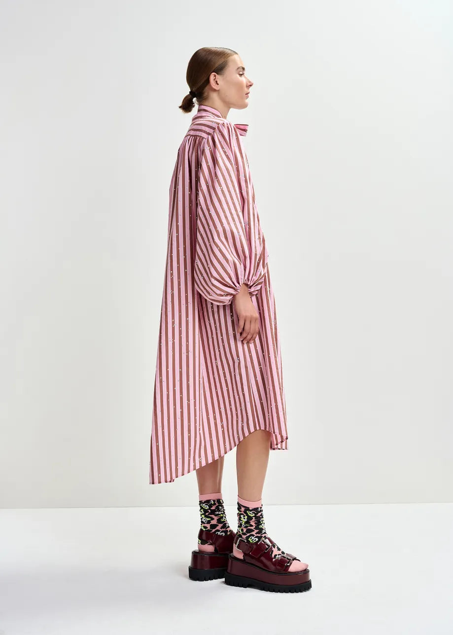 ESA-JODIANNA PINK STRIPE DRESS