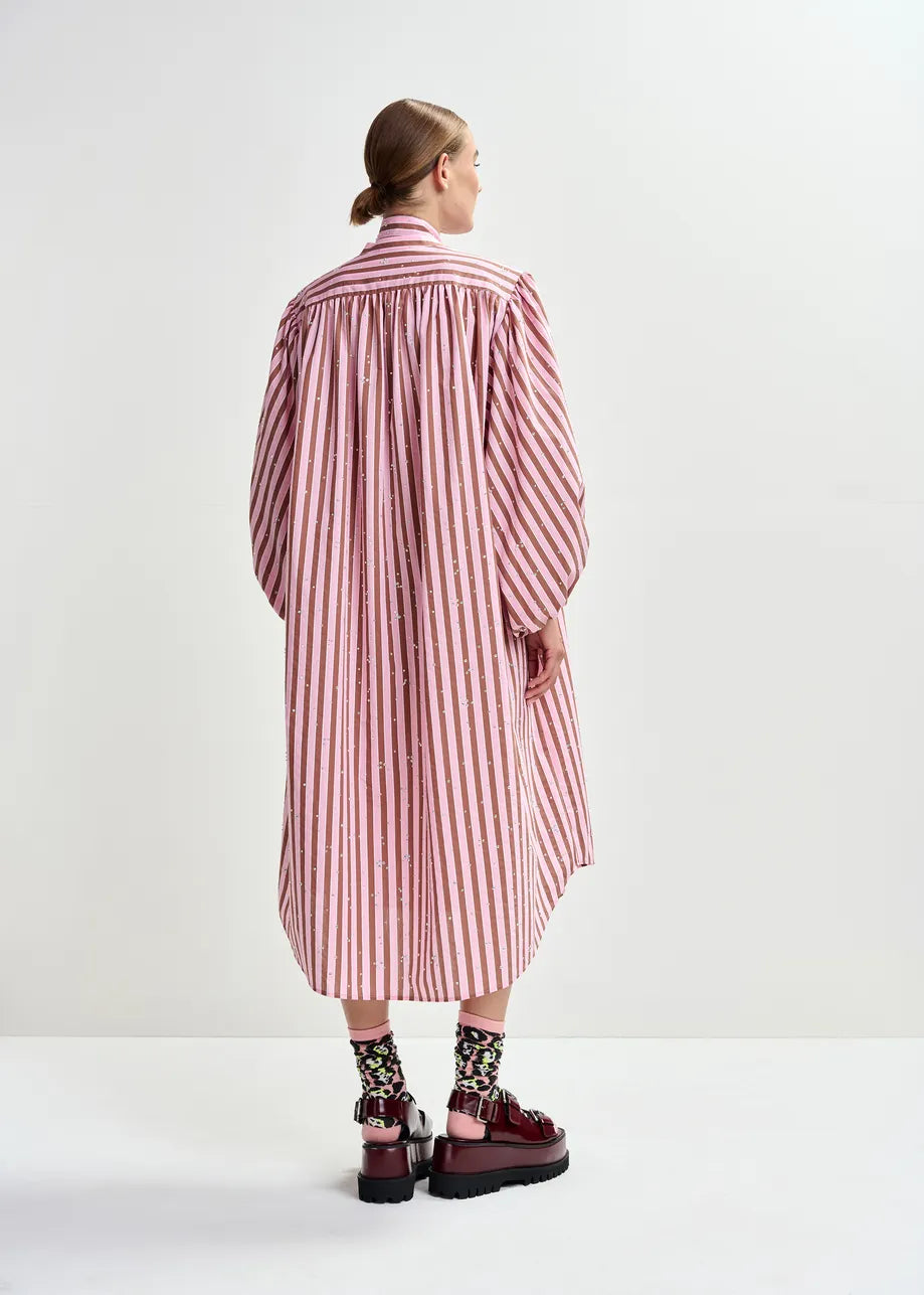 ESA-JODIANNA PINK STRIPE DRESS