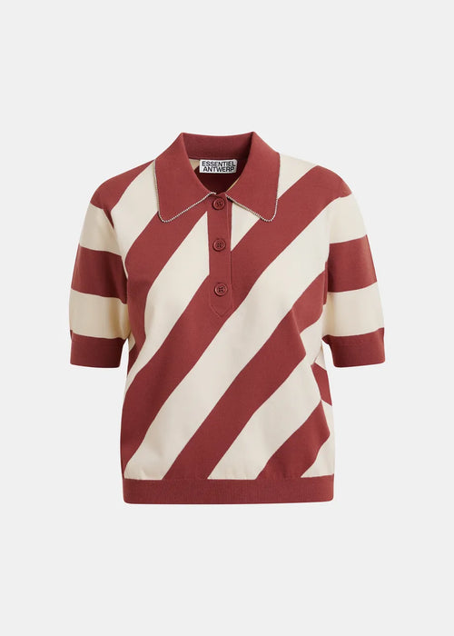 ESA-JORAM RUST STRIPED POLO SHIRT