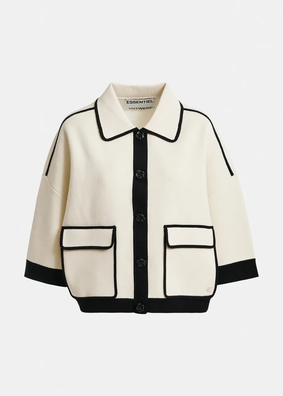 ESA-JUGLY OFF WHITE KNIT JACKET