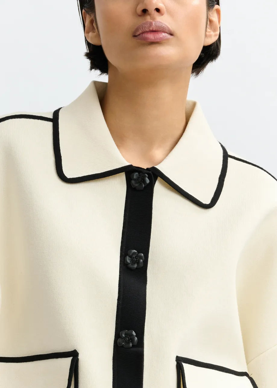 ESA-JUGLY OFF WHITE KNIT JACKET