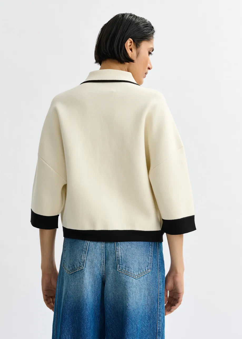 ESA-JUGLY OFF WHITE KNIT JACKET