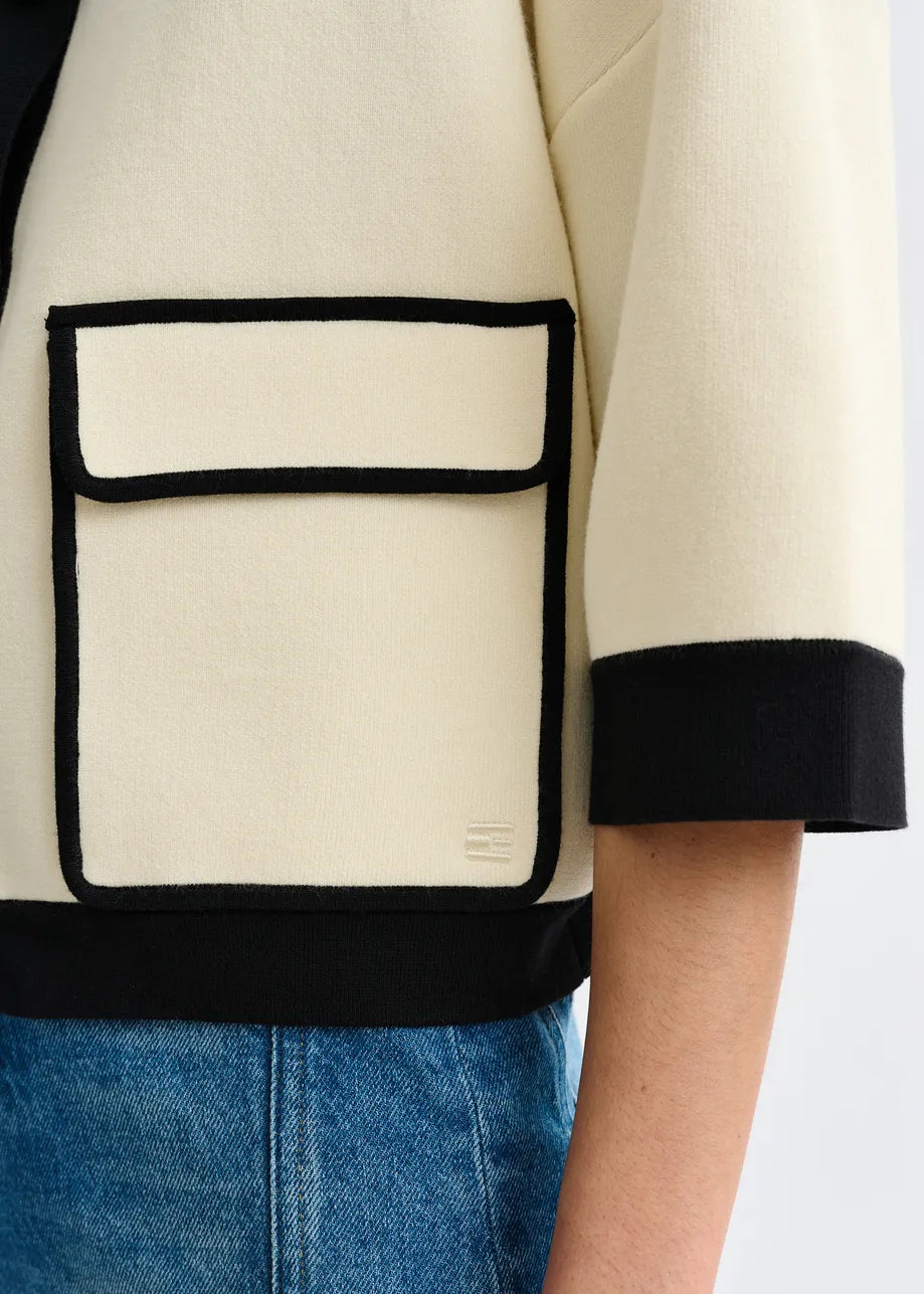 ESA-JUGLY OFF WHITE KNIT JACKET