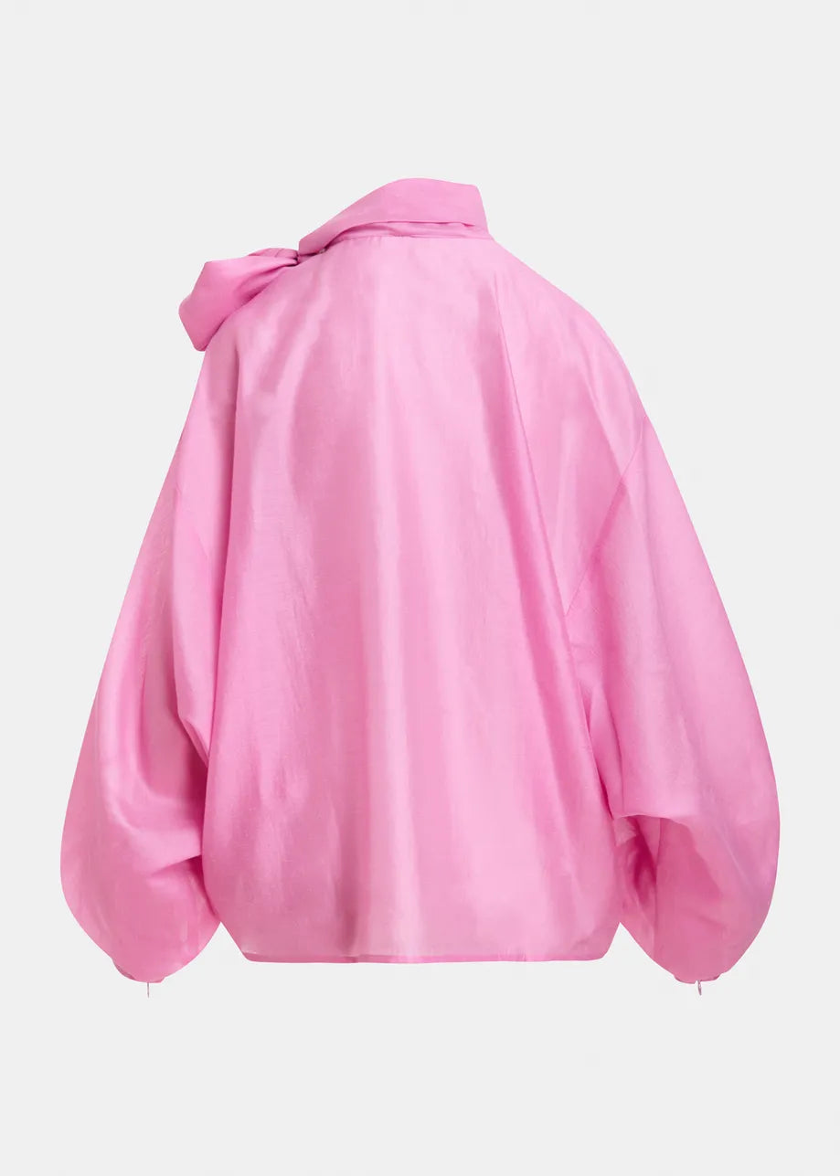 ESA-KARISMATIC PINK BOW TIE BLOUSE