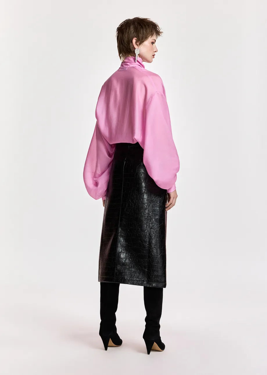 ESA-KARISMATIC PINK BOW TIE BLOUSE