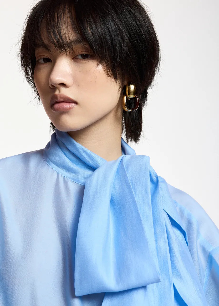 ESA-KARISMATIC SKY BOW TIE BLOUSE