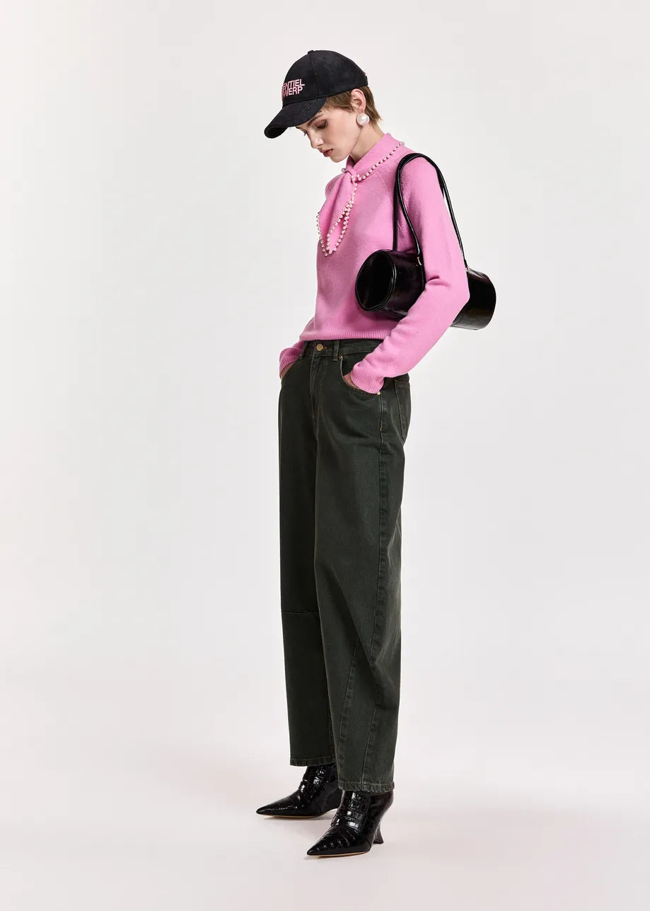 ESA-KASA PINK BEADED COLLAR TOP