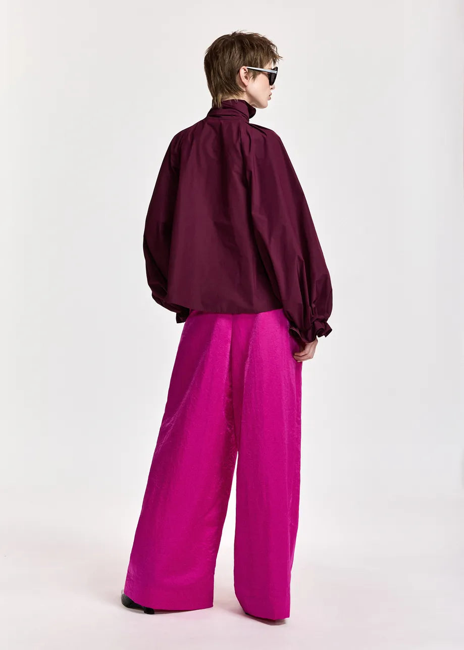 ESA-KEILY WINE BOW TIE BLOUSE