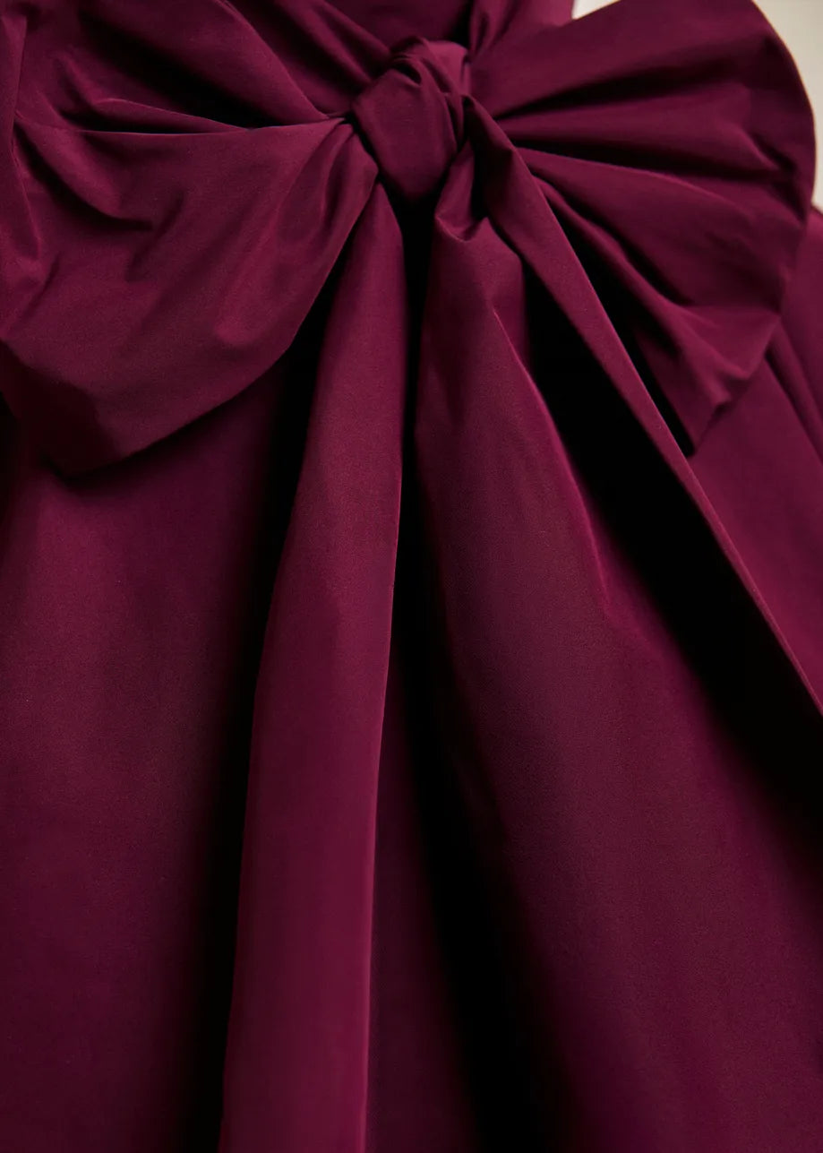 ESA-KEILY WINE BOW TIE BLOUSE