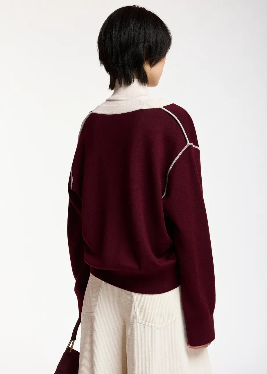 ESA-KOLI BURGANDY COMBO TURTLENECK
