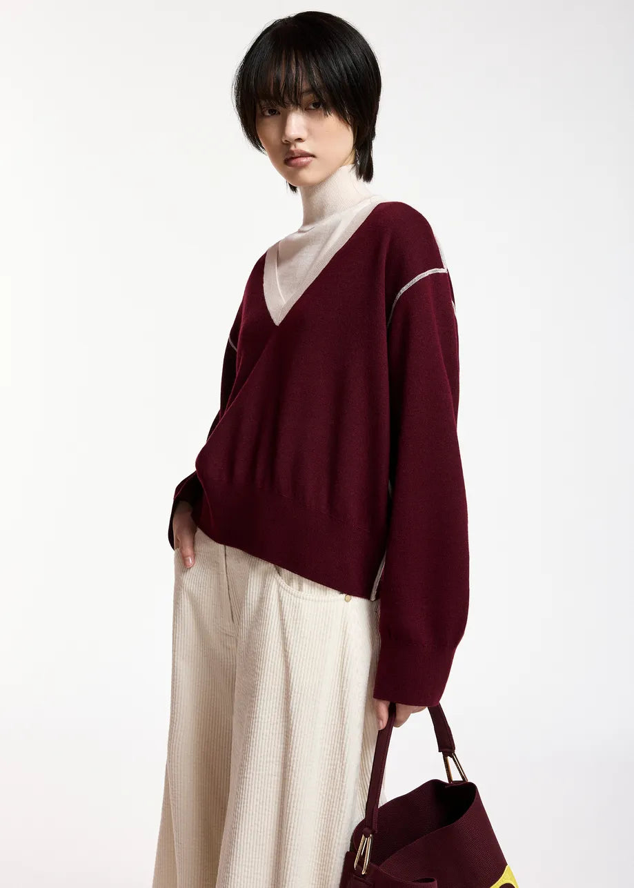 ESA-KOLI BURGANDY COMBO TURTLENECK