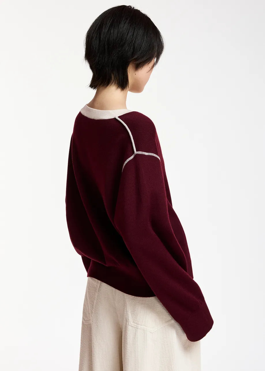 ESA-KOLI BURGANDY COMBO TURTLENECK