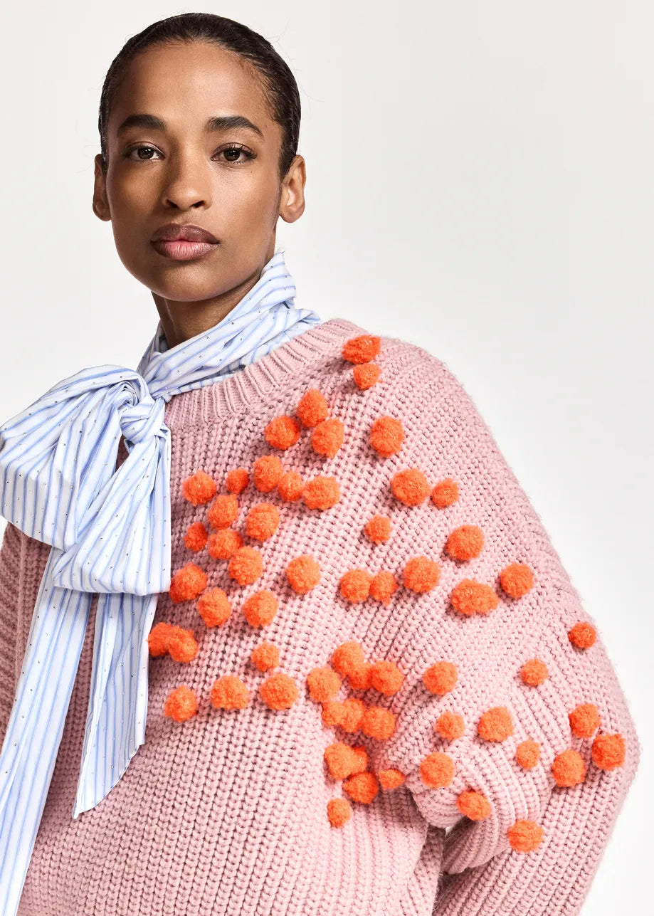 ESA-KOSTAR PINK EMBROIDERED TOP