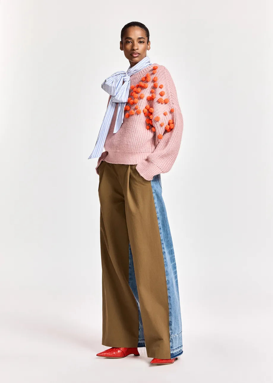 ESA-KOSTAR PINK EMBROIDERED TOP