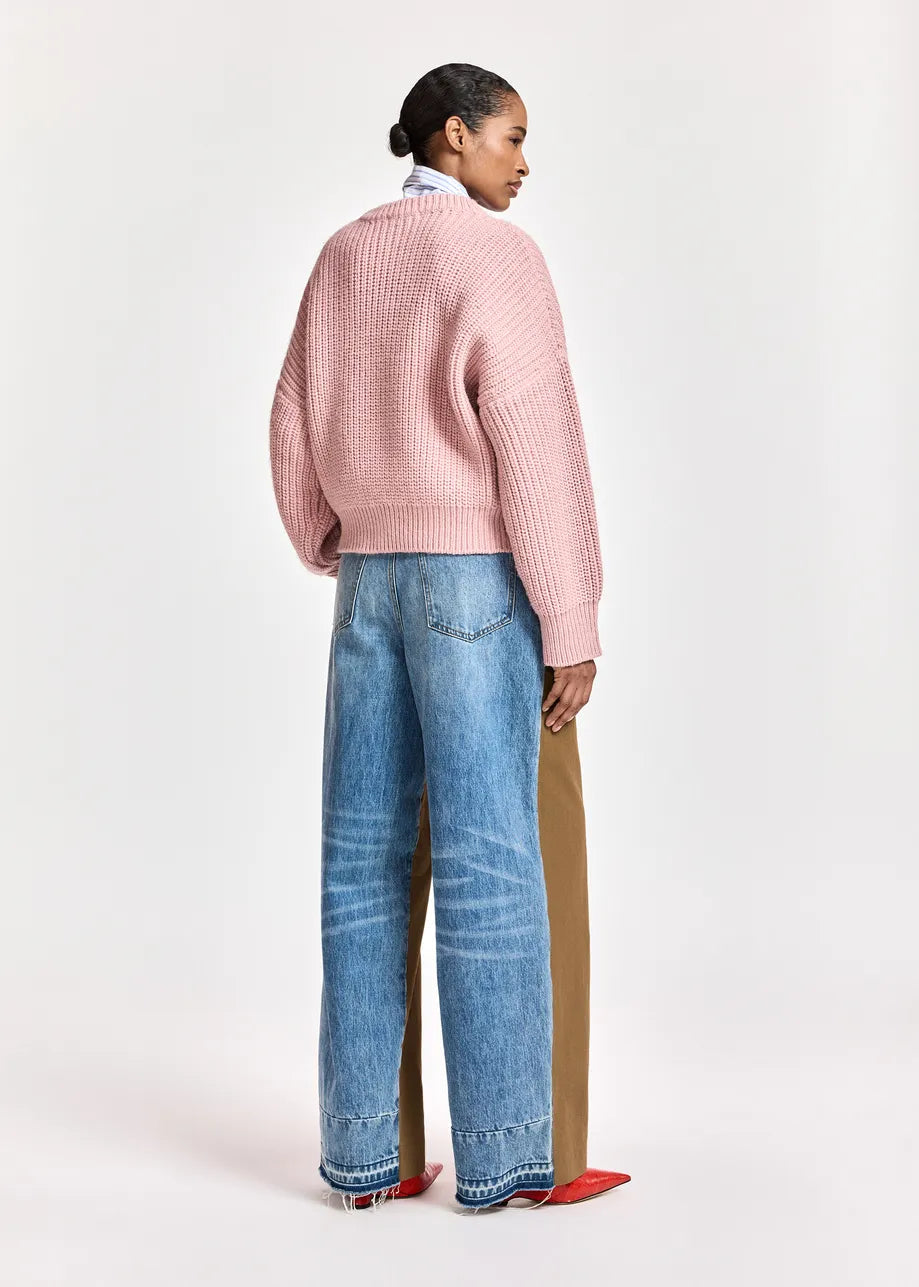 ESA-KOSTAR PINK EMBROIDERED TOP