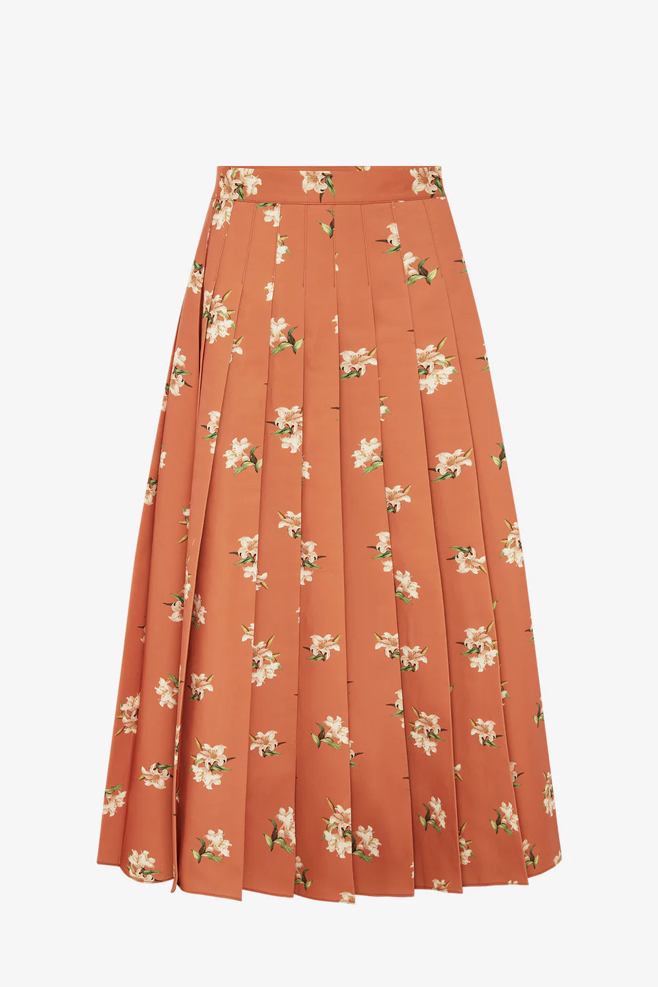 LEO-LLFW20121 JUNE OCHRE PLEATED SKIRT