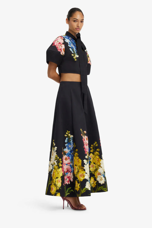 LEO-LLFW260053 ELINA BLACK PRINT SKIRT