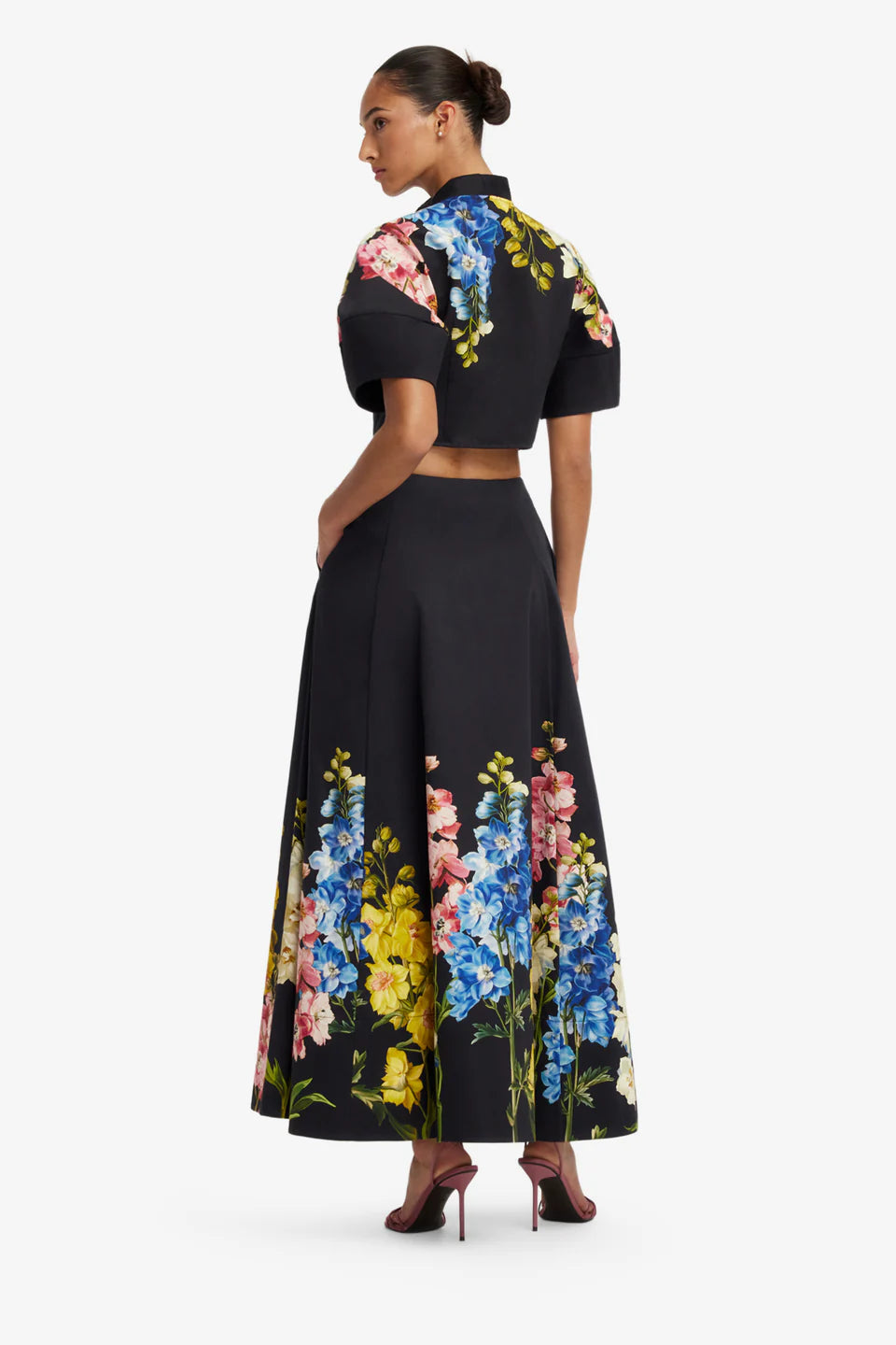 LEO-LLFW260053 ELINA BLACK PRINT SKIRT