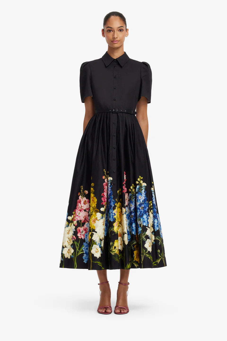 LEO-LLFW26050 BIANCA BLACK PRINT DRESS