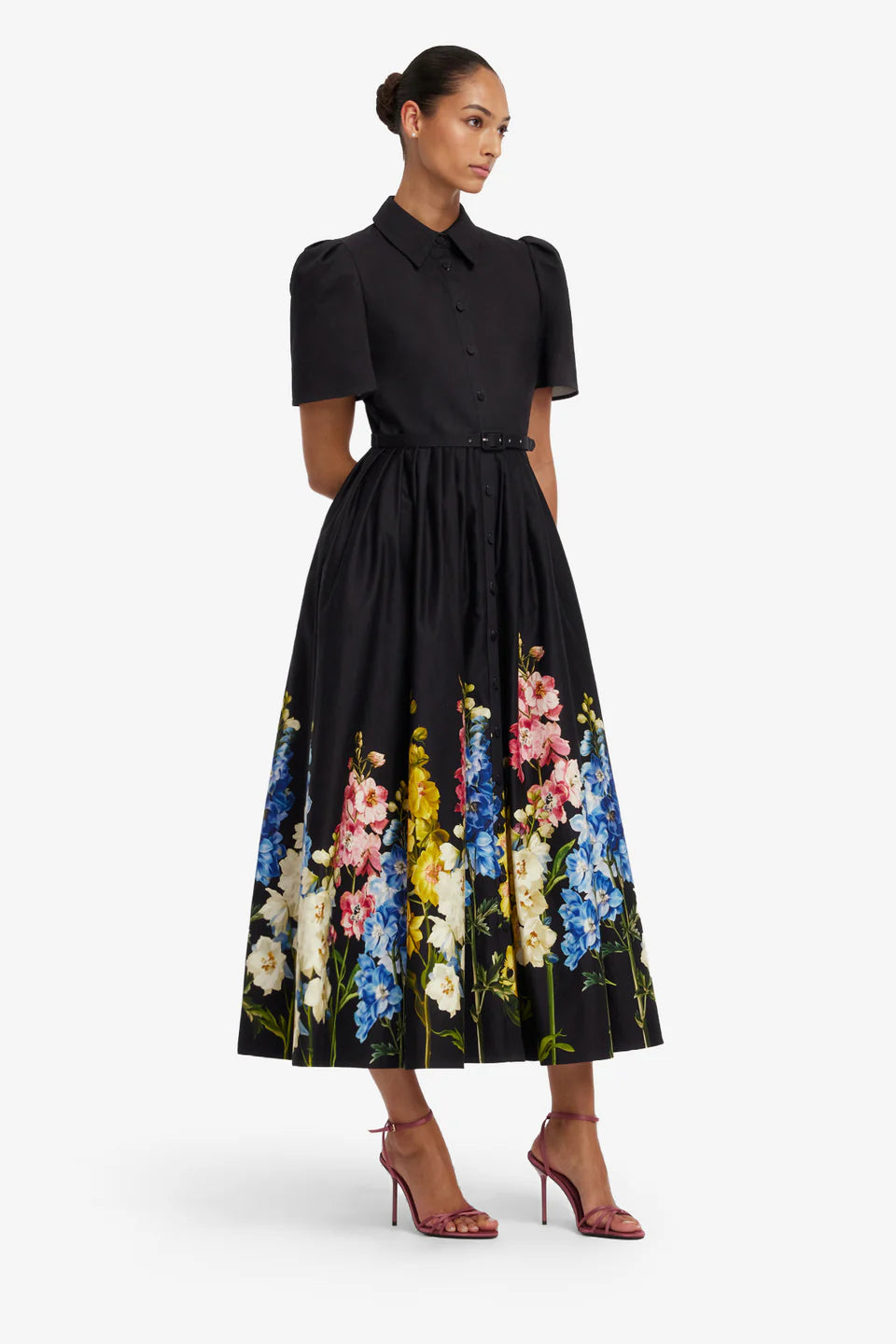 LEO-LLFW26050 BIANCA BLACK PRINT DRESS