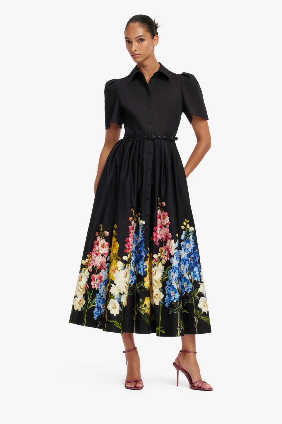 LEO-LLFW26050 BIANCA BLACK PRINT DRESS