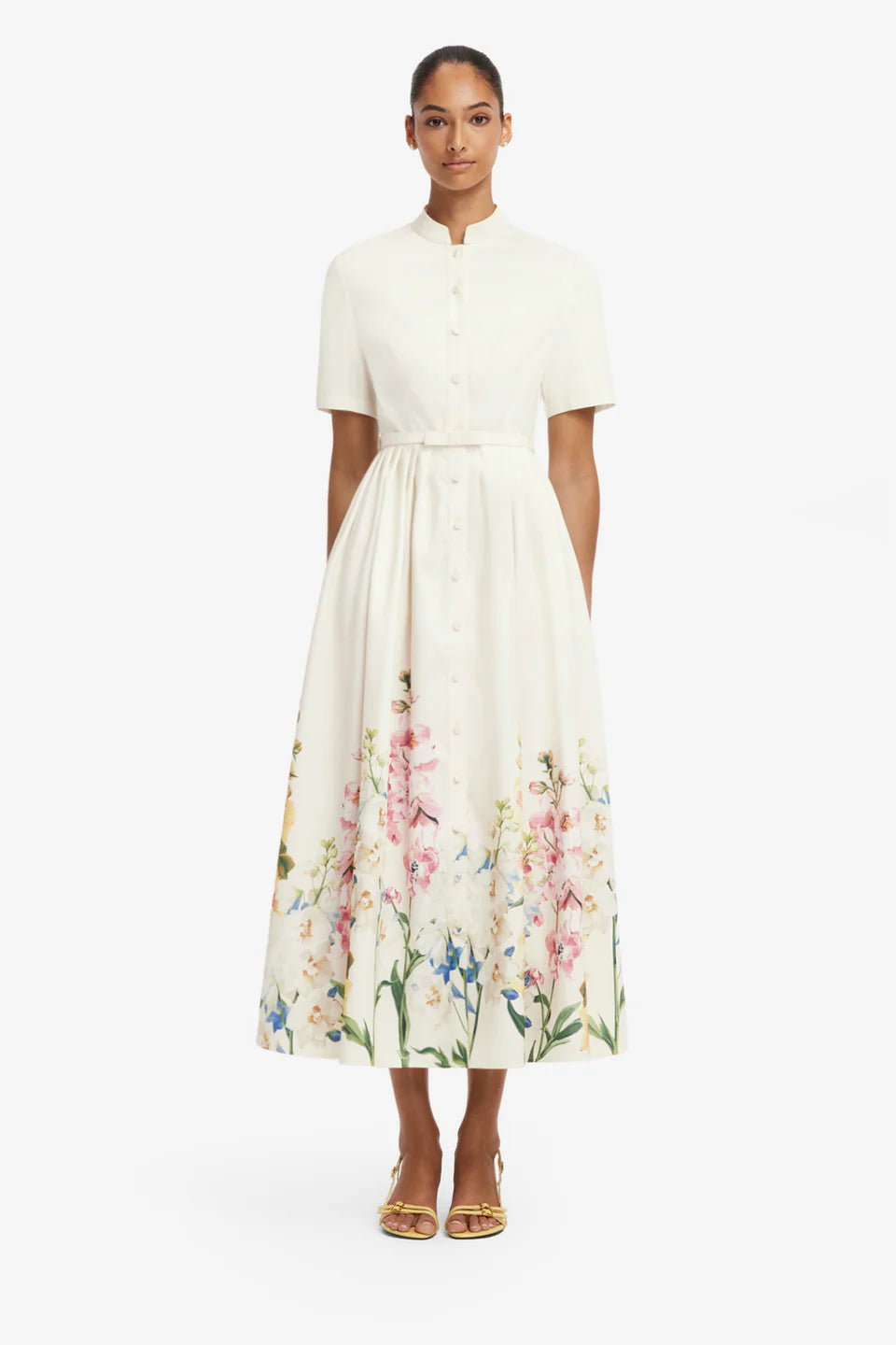 LEO-LLFW2050 BIANCA CREAM PRINT DRESS