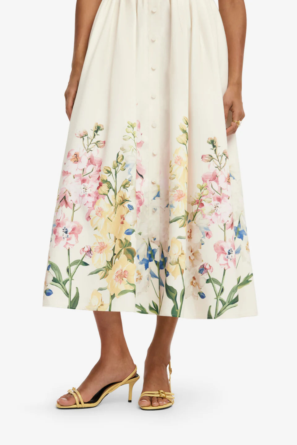 LEO-LLFW2050 BIANCA CREAM PRINT DRESS