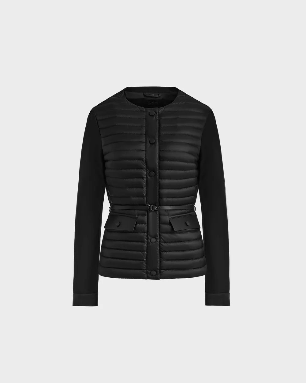 RUD-8125006 LINA BLACK PUFFER BELT JACKET