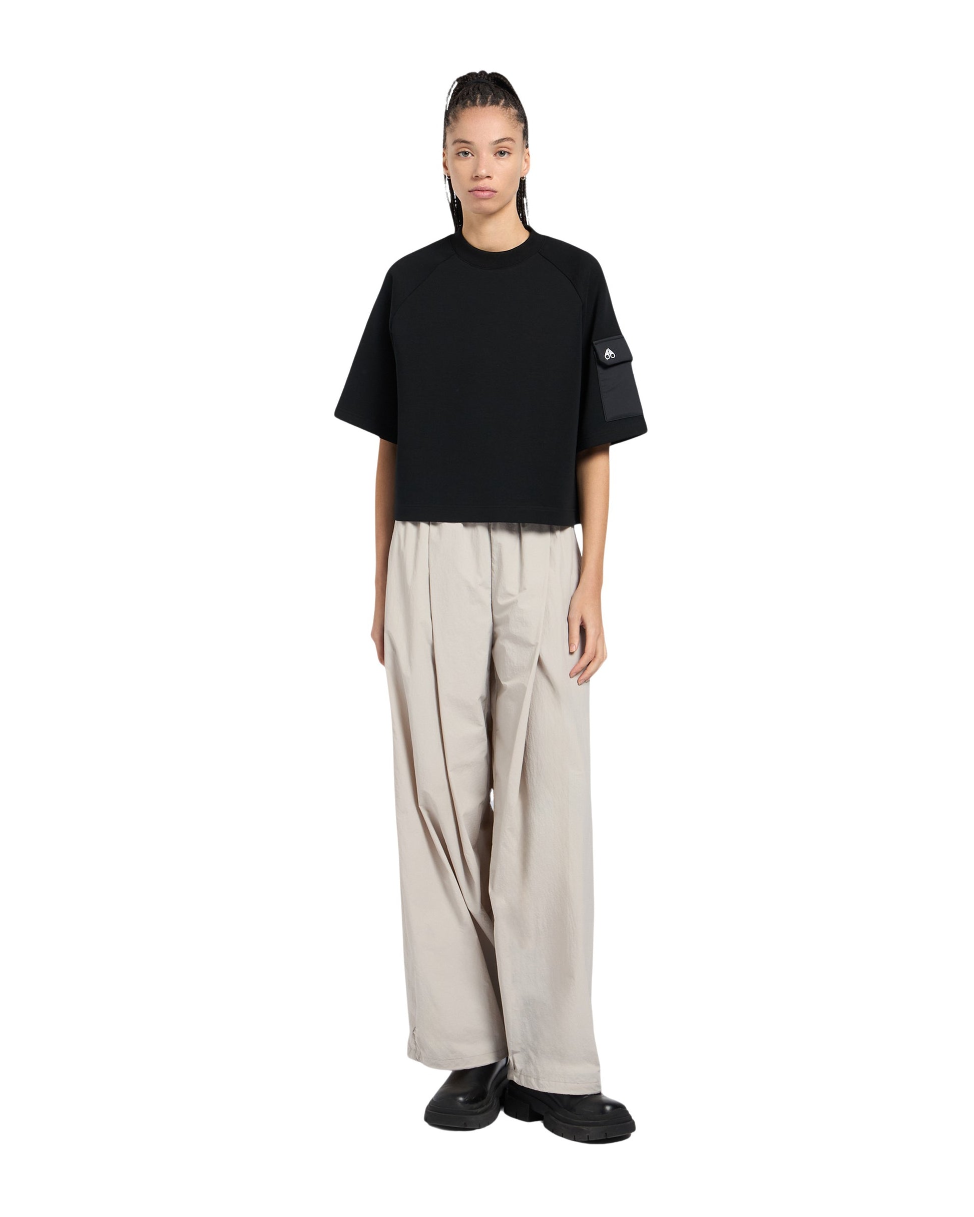 MKN-M14LT741 BLACK MIXMEDIA TEE TOP