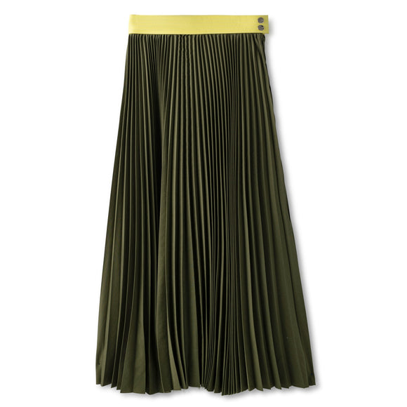 INO-M2-1044 OLIVE PLEATED SKIRT