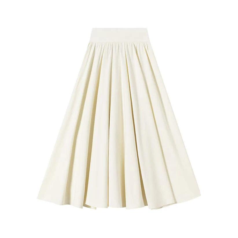 INO-M2-1244 IVORY CREPE PLEAT SKIRT