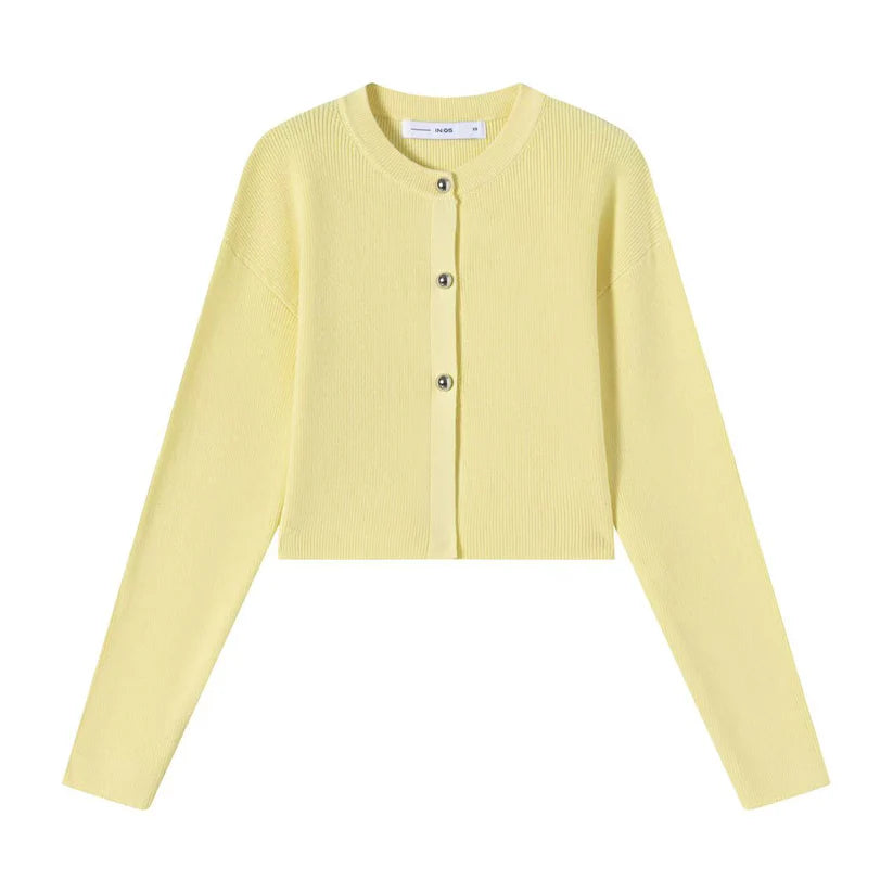 INO-M2-1443 YELLOW KNIT CARDIGAN