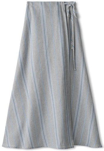 INO-M2-1491 GREY&BLUE STRIPE SKIRT