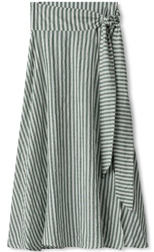 INO-M2-1498 GREEN STRIPE SKIRT