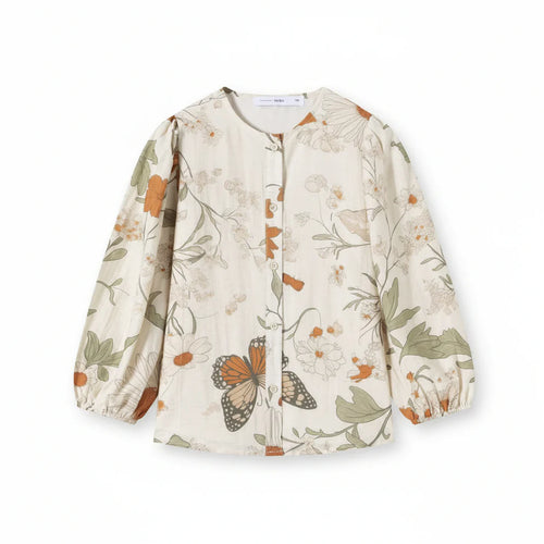 INO-M2-1739 IVORY FLORAL BLOUSE