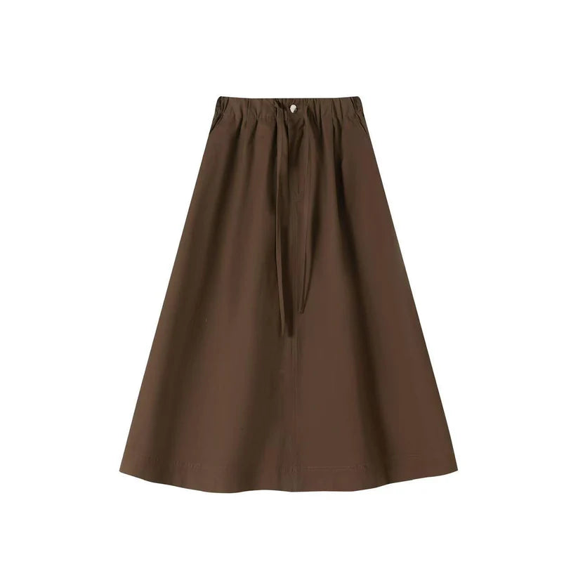INO-M2-1746 BROWN ZIP FLY TIE SKIRT