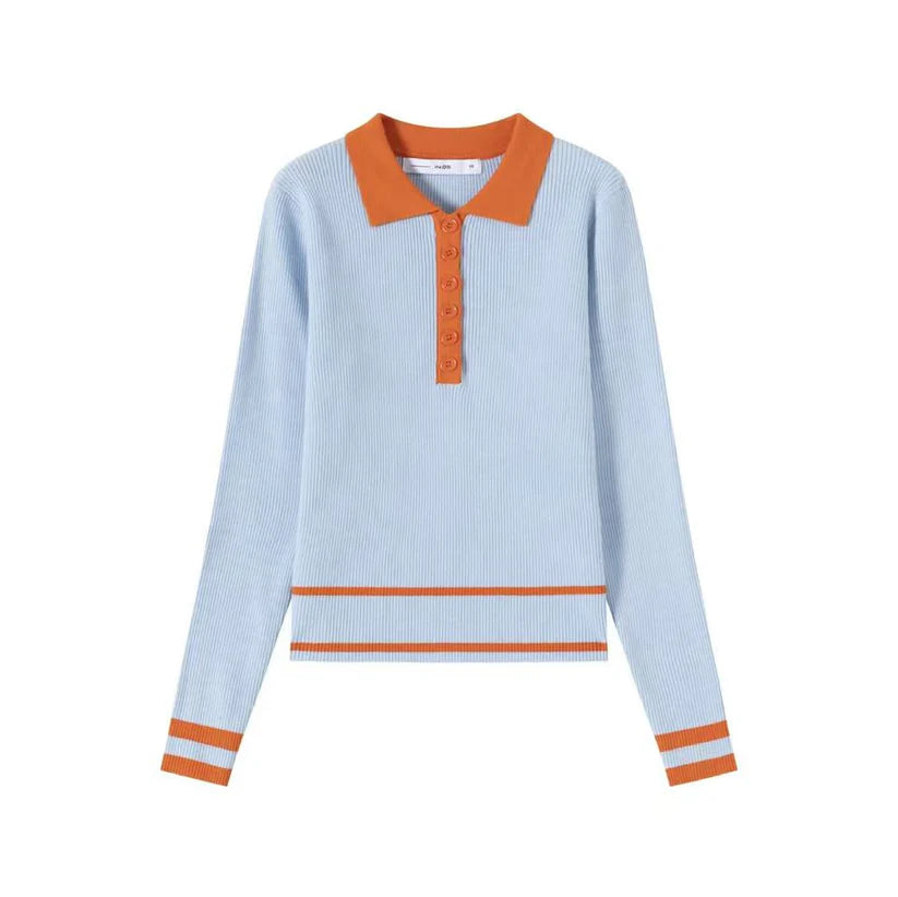 INO-M2-1755 LIGHT BLUE&ORANGE POLO SHIRT