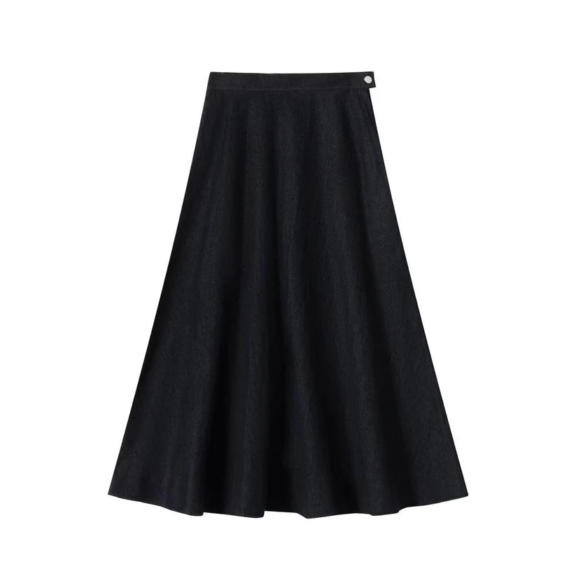 INO-M2-224 BLACK DENIM SKIRT