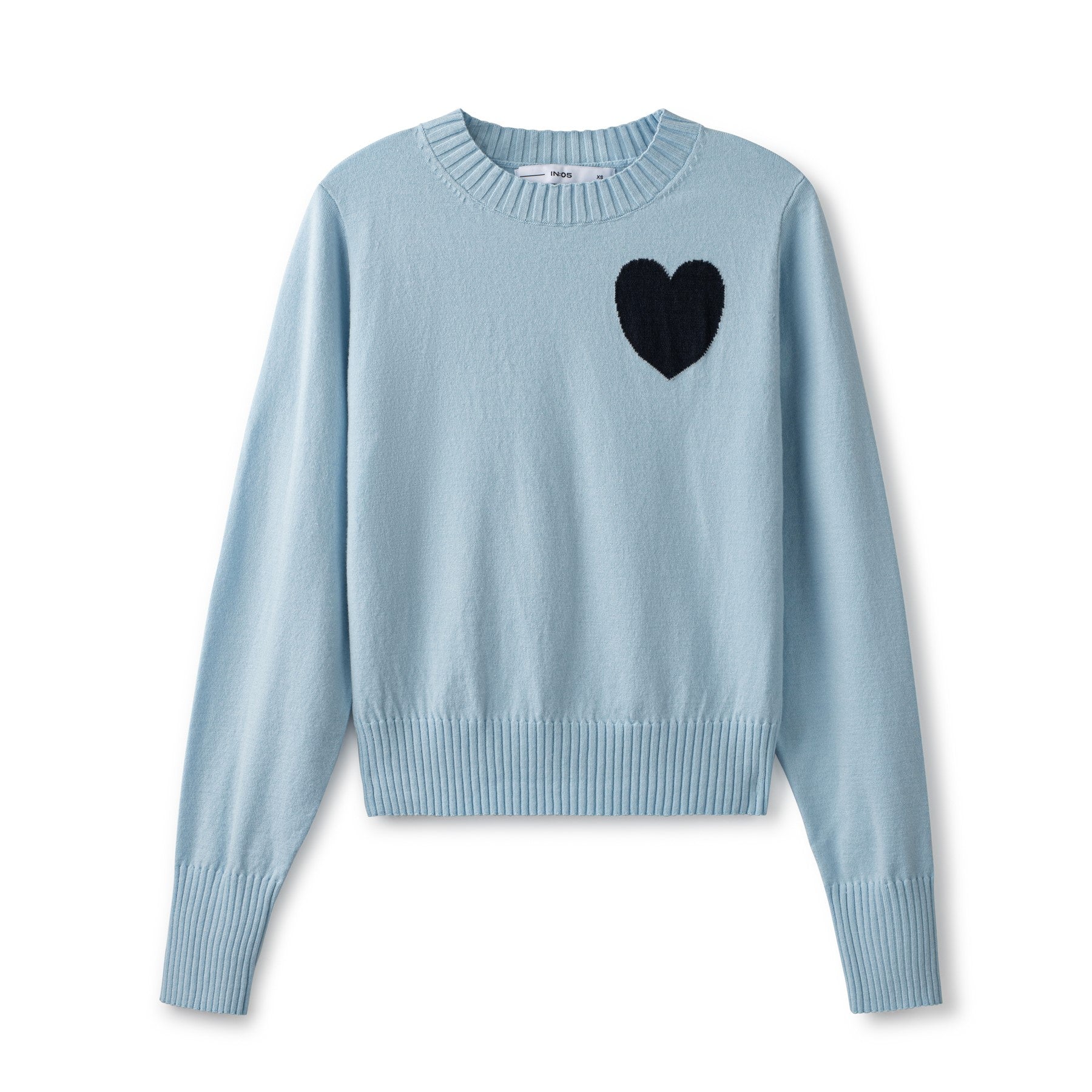 INO-M2-846 LIGHT BLUE HEART KNIT TOP