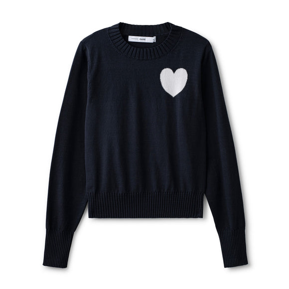 INO-M2-846 NAVY HEART KNIT TOP