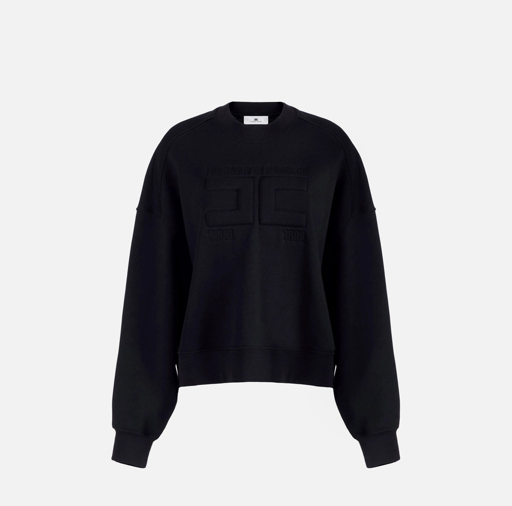 ELS-MD02D61 BLACK OVERSIZED SWEATSHIRT