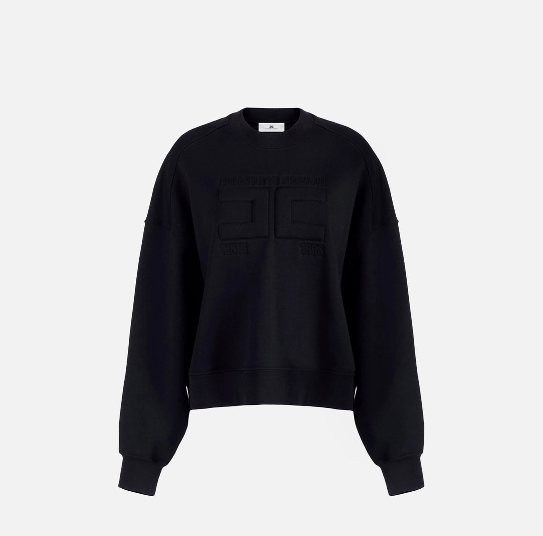 ELS-MD02D61 BLACK OVERSIZED SWEATSHIRT