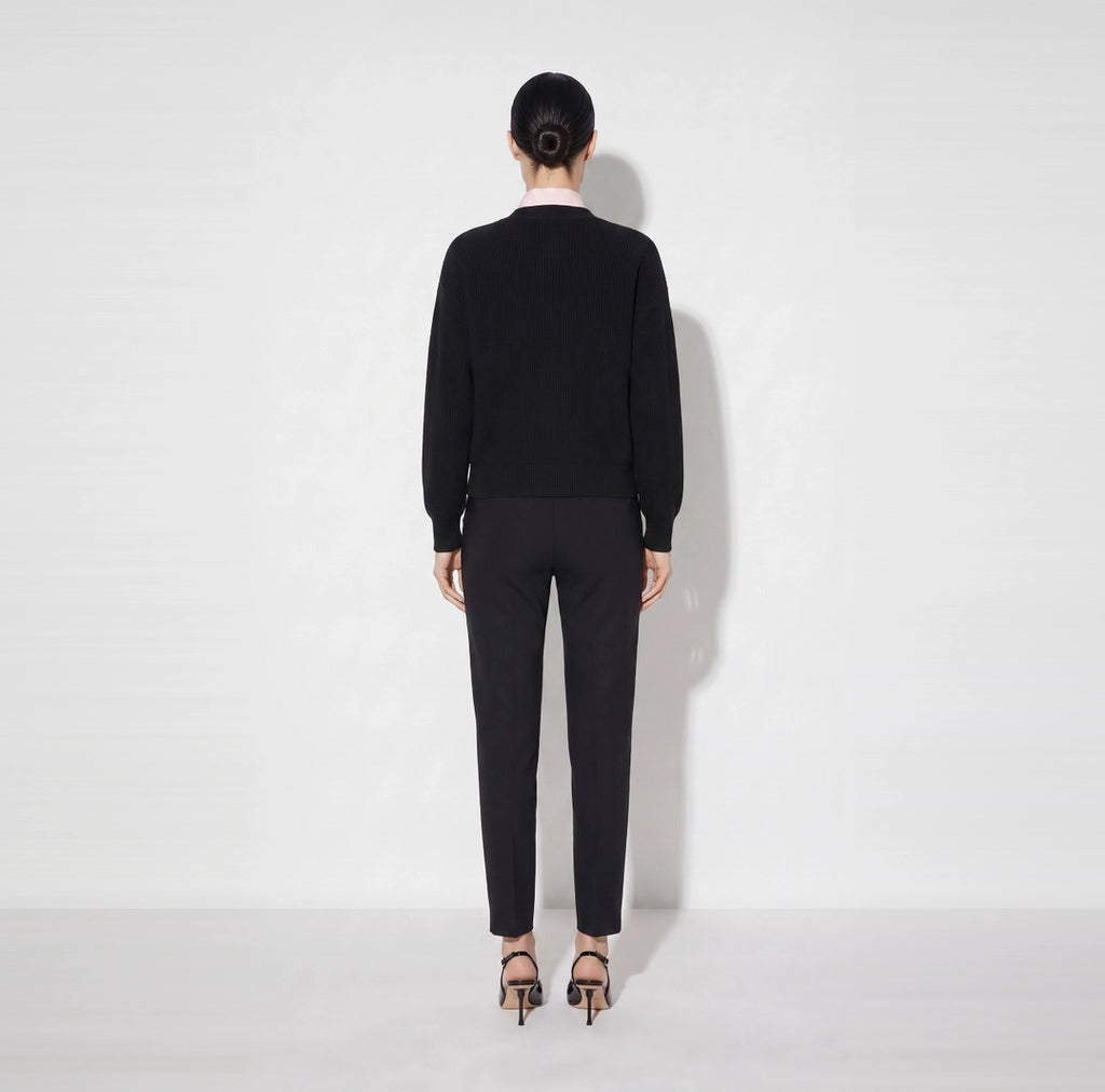 ELS-MK01S66 BLACK CHAIN CLOUSRE CARDIGAN