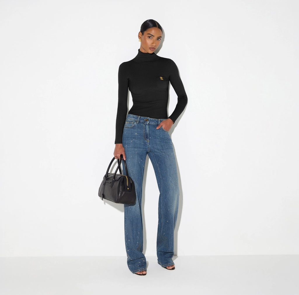 ELS-MK05B66 BLACK POCKET TURTLENECK