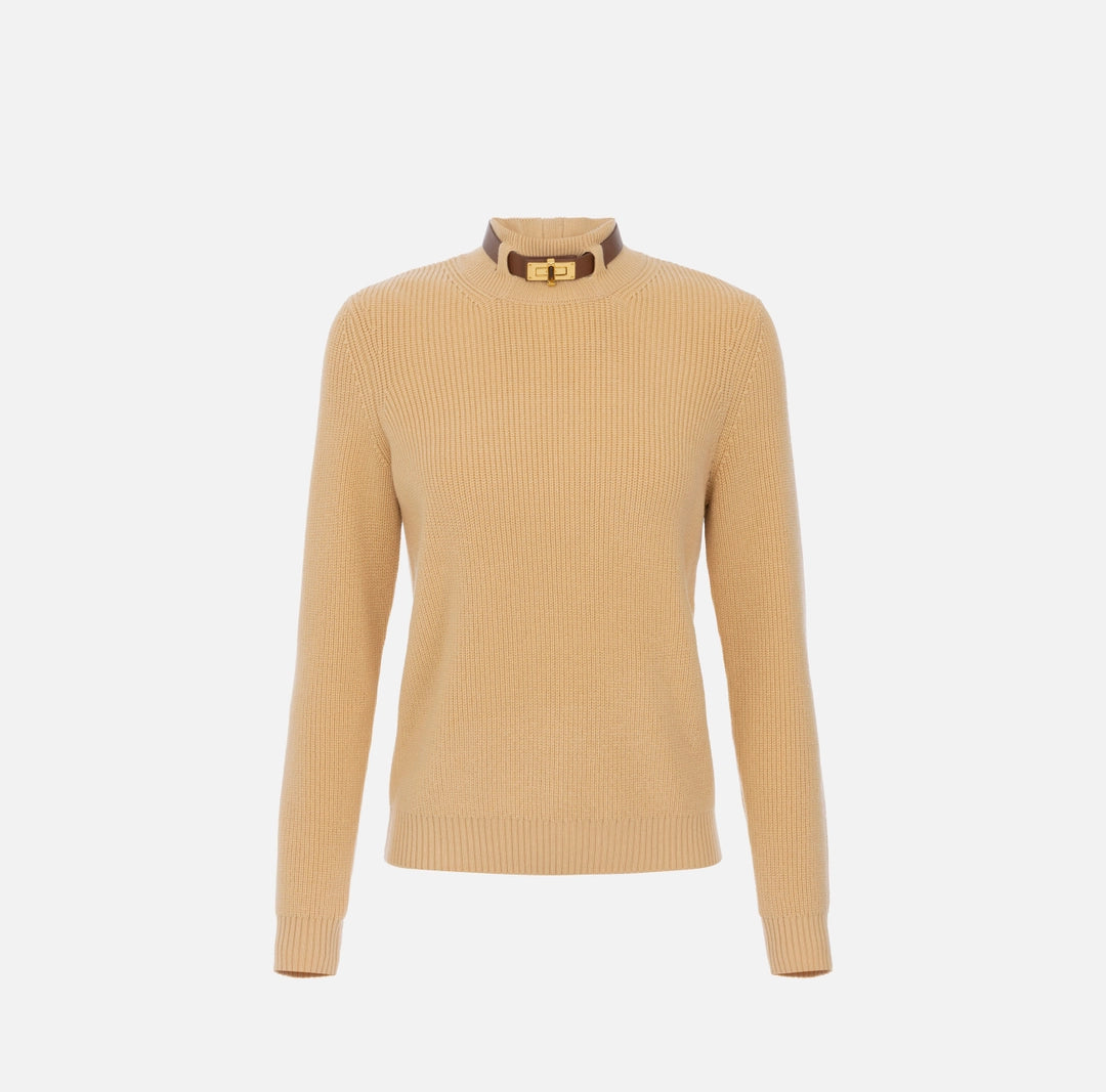 ELS-MK05S56 HONEY JEWEL STRAP WOOL TOP