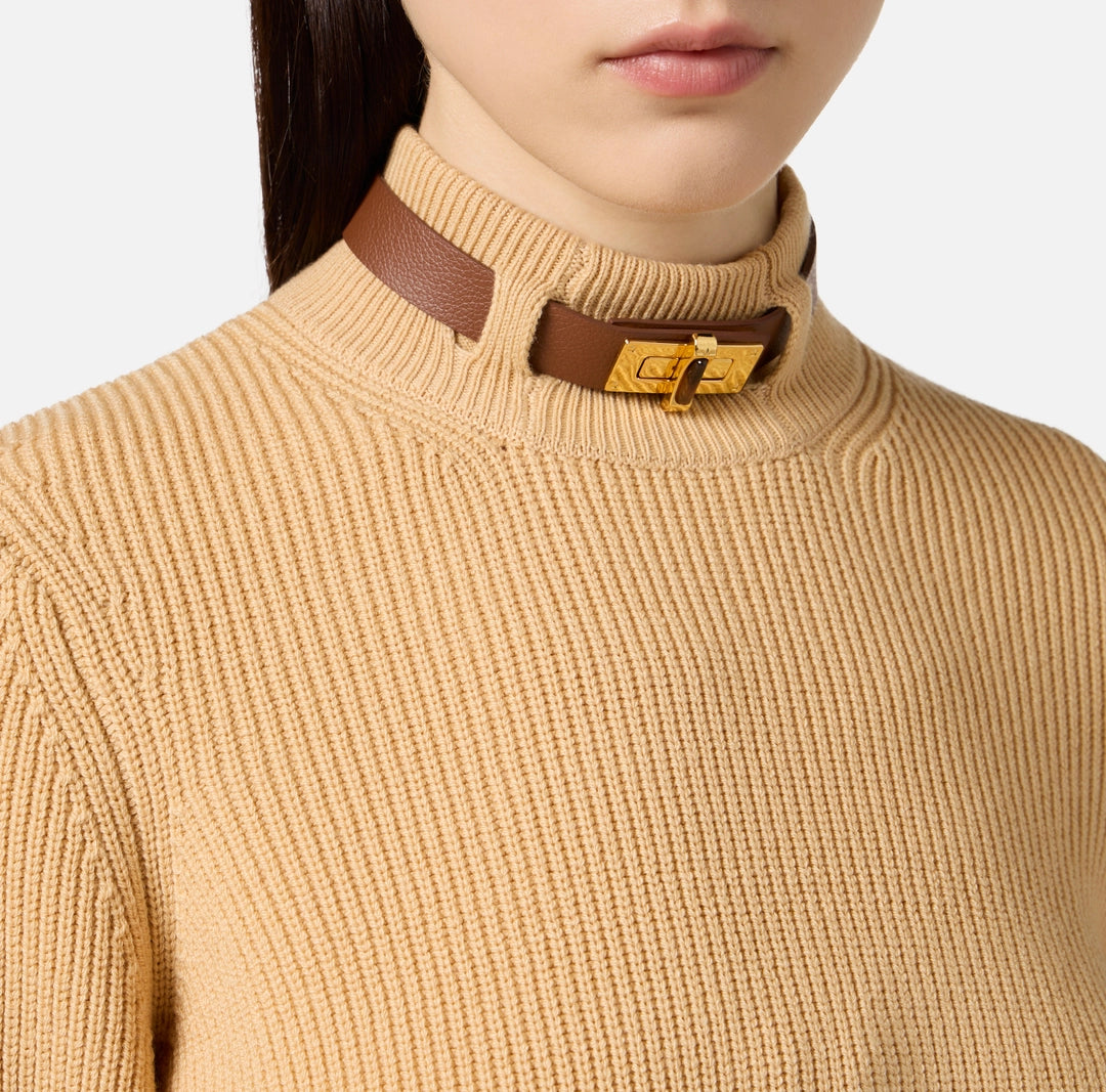 ELS-MK05S56 HONEY JEWEL STRAP WOOL TOP