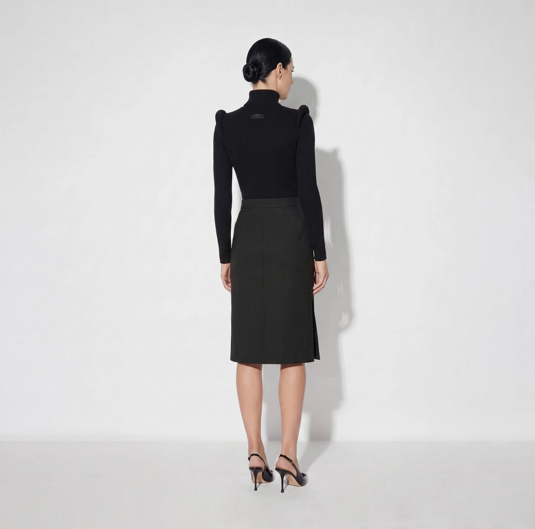 ELS-MK06S66 BLACK DETAIL KNIT TURTLENECK