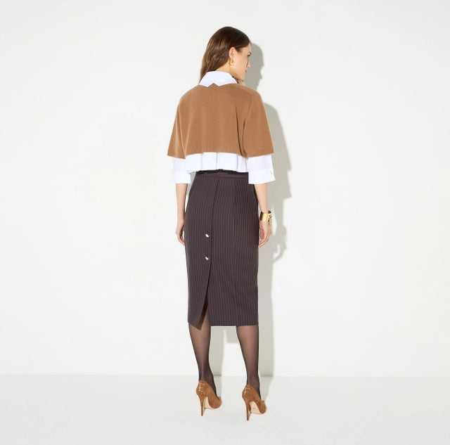 ELS-MK11T66 CAMEL WOOL POCKET TOP