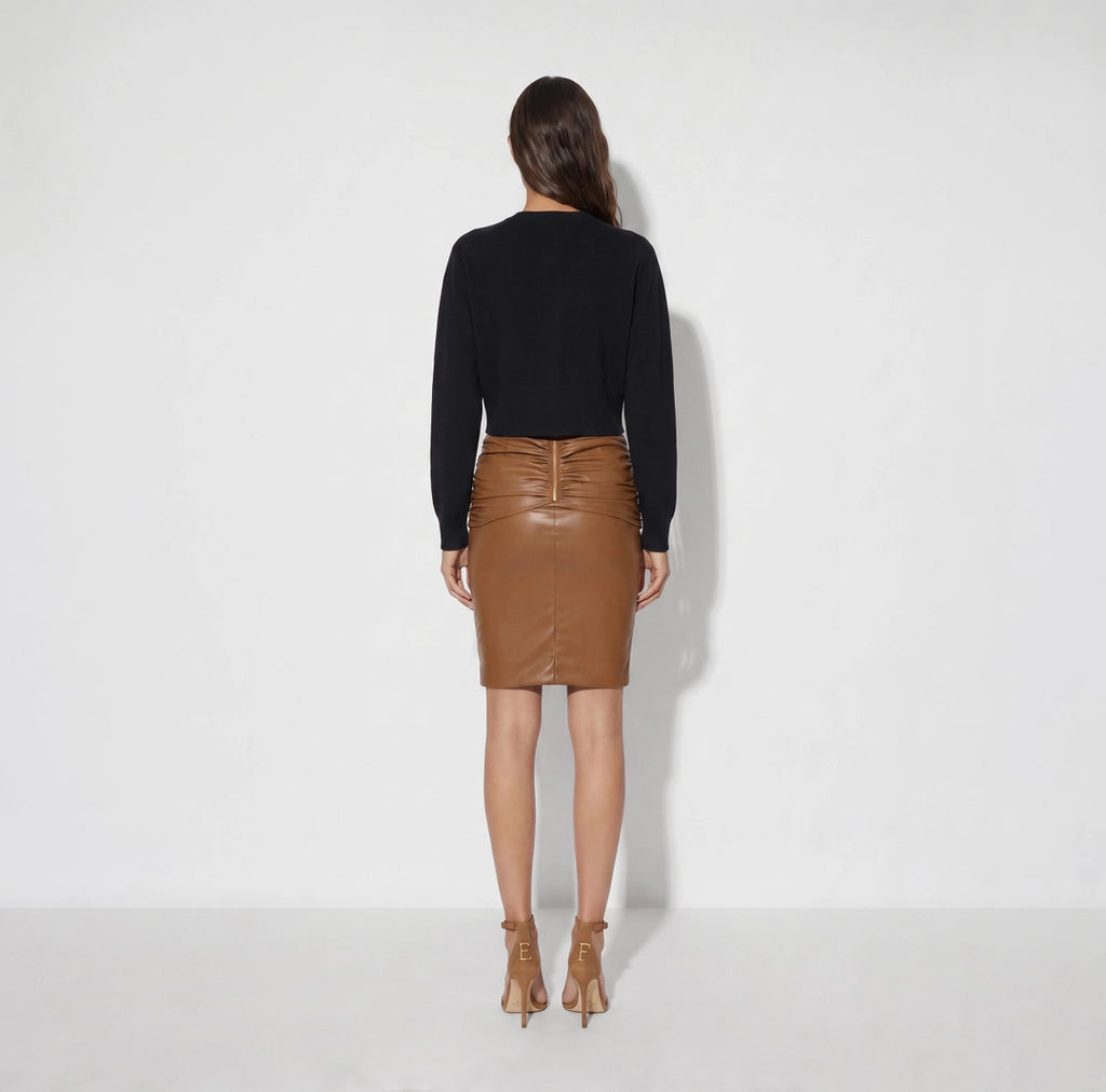 ELS-MK12T66 BLACK WOOL POCKET CARDIGAN