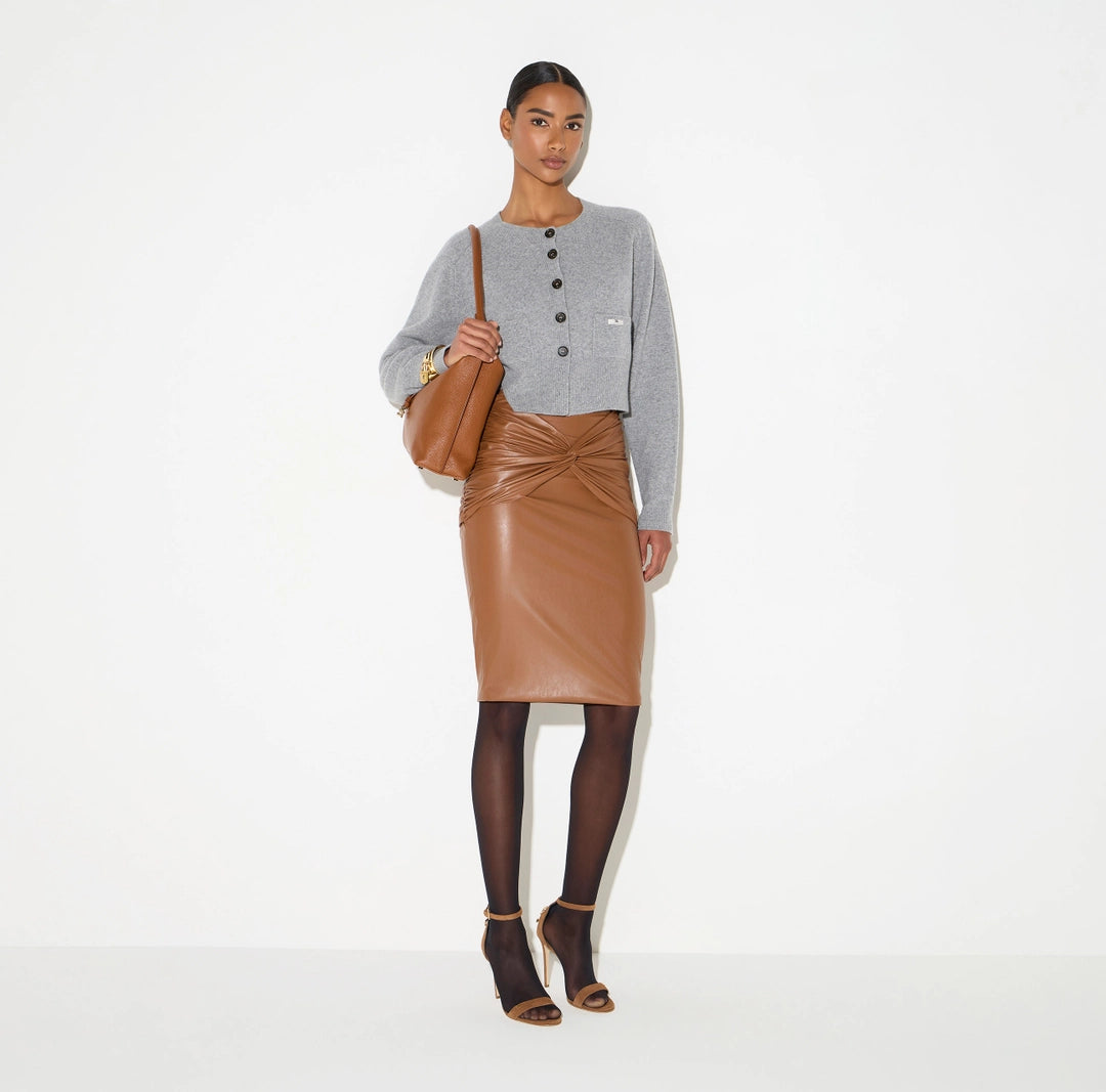 ELS-MK12T66 GREY WOOL POCKET CARDIGAN